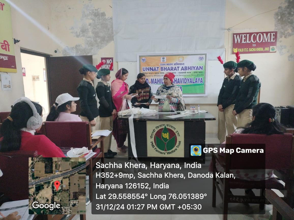 Making sanitary pad in Village Sachhkera